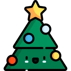 Christmas trivia quiz exam paper with a decorated tree and gifts